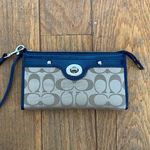 Coach Blue Signature Wristlet